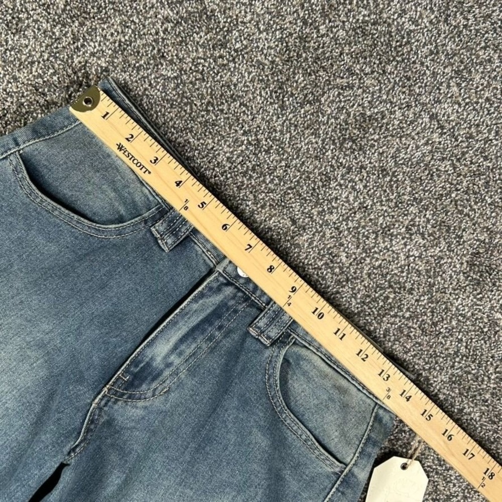 NEW Austin Landing Mid-rise Wide Leg Baggy Jeans Womens 5 Denim Cargo Pockets - Picture 14 of 16